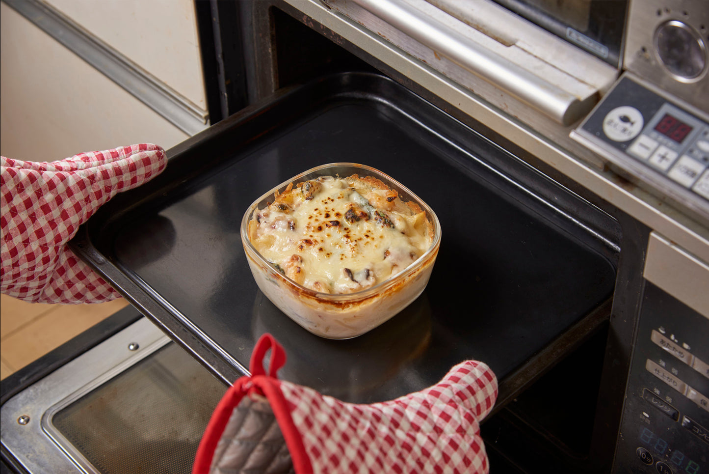 3 PC Heatproof Glass Food Storage Container (Round/Square) - Red